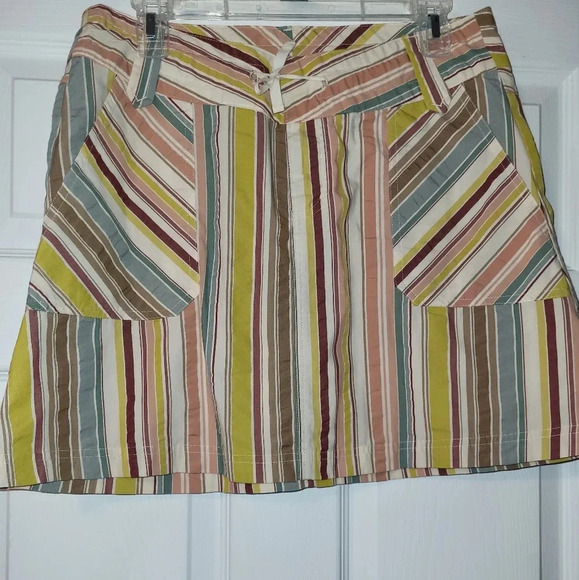 Patagonia Striped Skirt Drawstring Waist Pockets Size Large Cottagecore - Picture 3 of 9